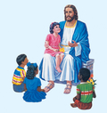 Jesus med 4 barn på fanget. Må klippes