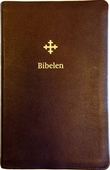 2011 Bibel mørk brun skinn, stor, register