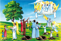 Jesu annet komme-scene, stor. Må klippes